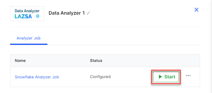 DQ SnowflakeData Analyzer job creation